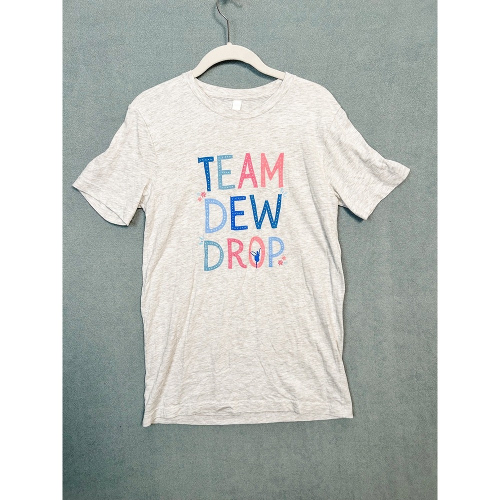 Bella Canvas Team Dew Drop Graphic T-Shirt Gray Heather Short Sleeve Small